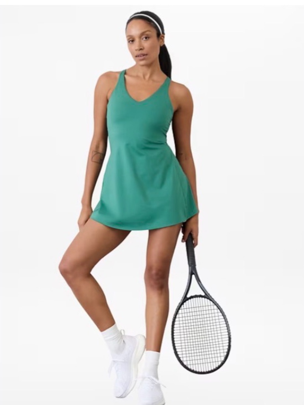 Athleta Ace Racerback Tennis Dress in Teal Green (trillium)
